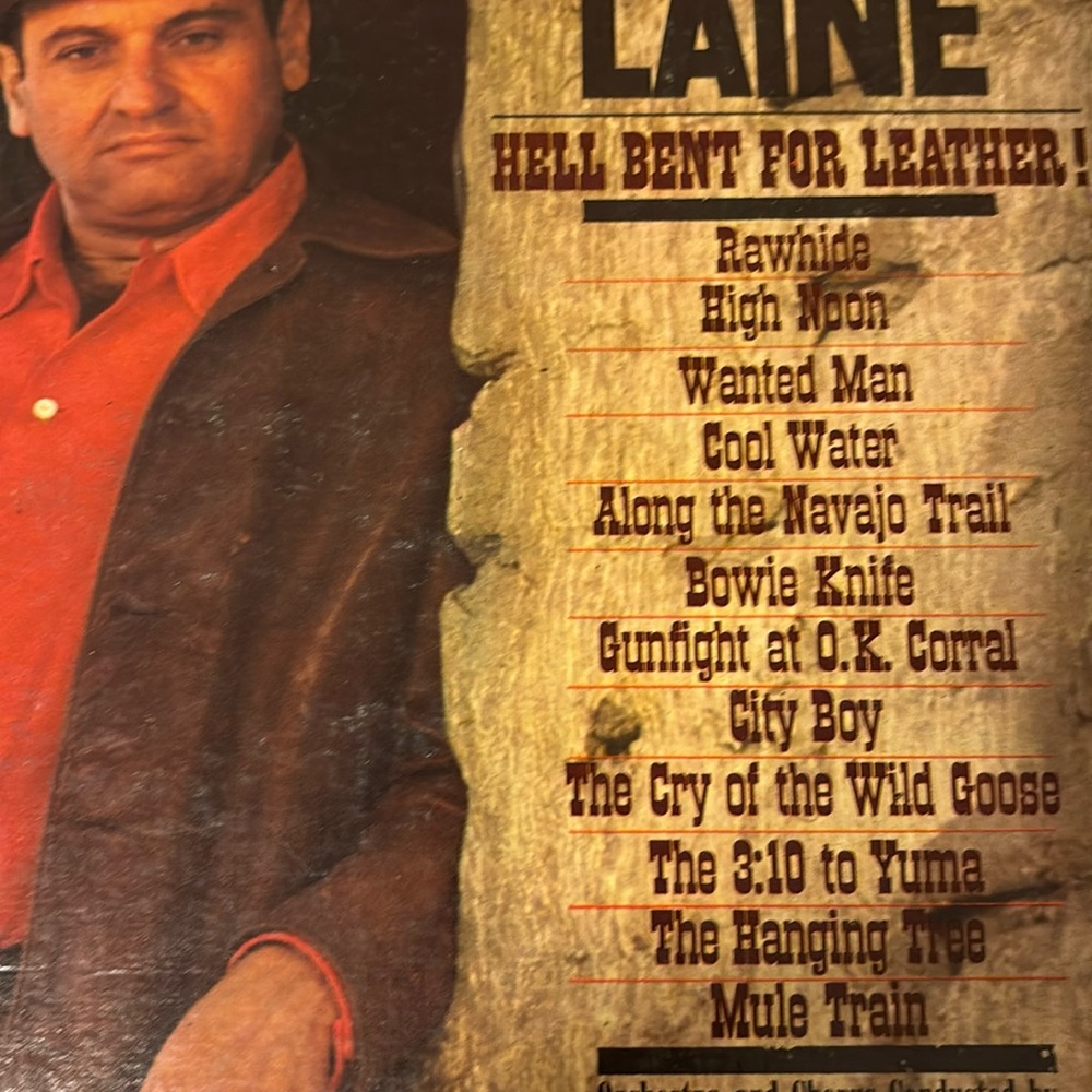 Vintage 1961 Frankie Lane, Hell Bent For Leather 12" Vinyl LP